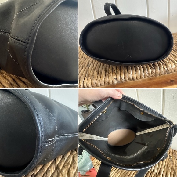 Dior black bucket tote bag smooth cowhide leather dangle FOB shoulder  H102c - Picture 3 of 3